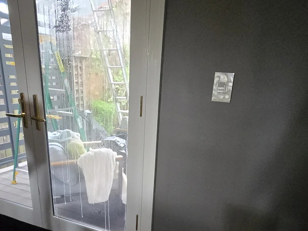 Security film applied to a glass door at a Midtown Toronto home